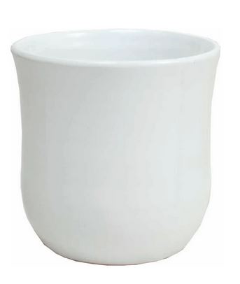 White ceramic cup on a white background