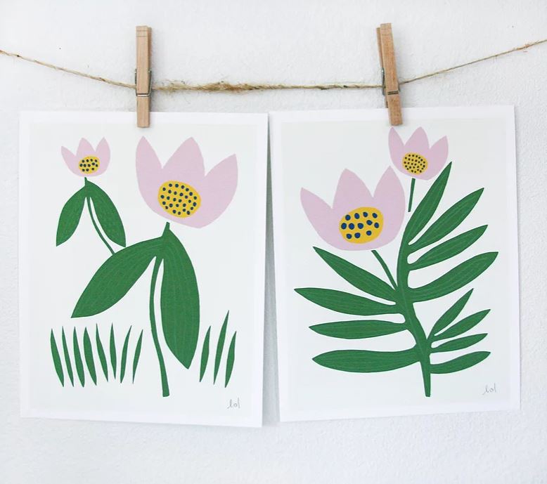 Two Tulips Print Set by Leah Duncan