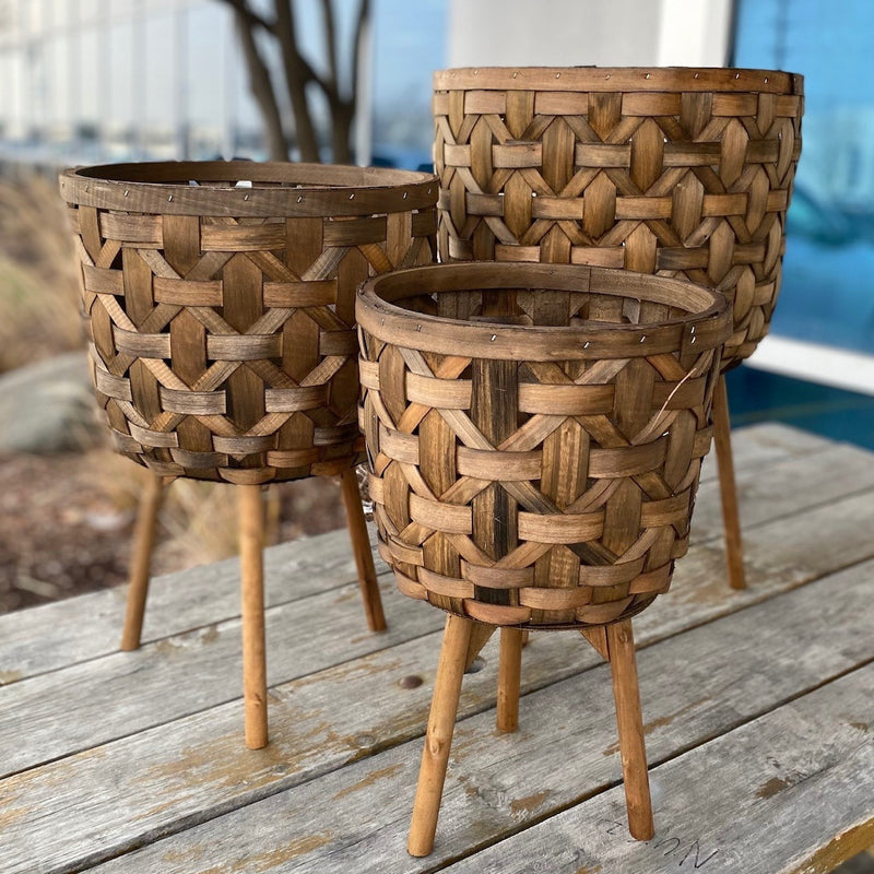 Woven Basket With Stand